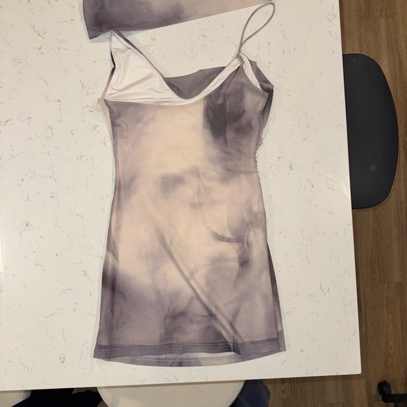 Superdown Marble Mini Dress in Purple and Cream - Picture 5 of 5